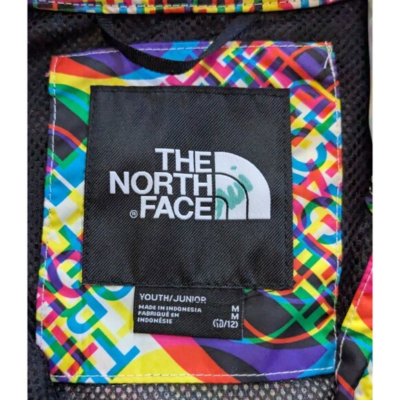 The North Face Hydrenaline Graphic Print Wind Rain Jacket Hooded Youth M 10-12 - Picture 3 of 10